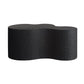 Black textured side table on a white background