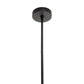 Black pendant light fixture on a white background