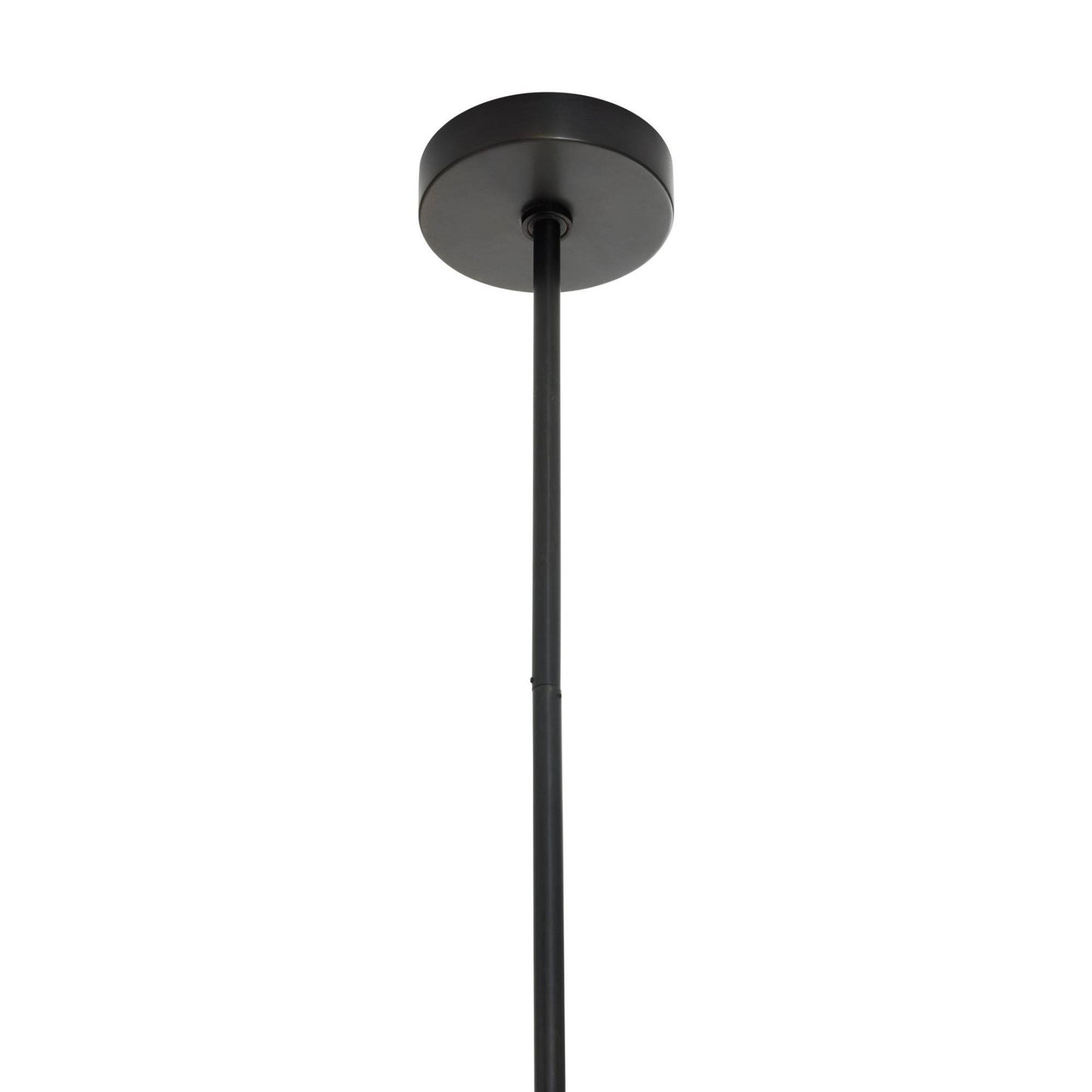 Black pendant light fixture on a white background