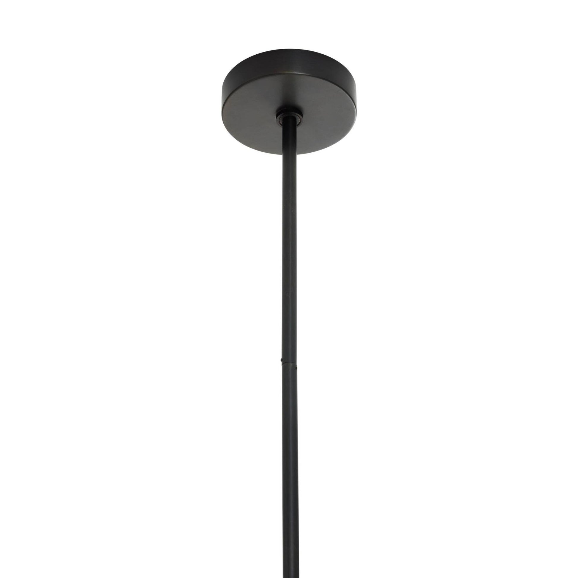 Black pendant light fixture on a white background