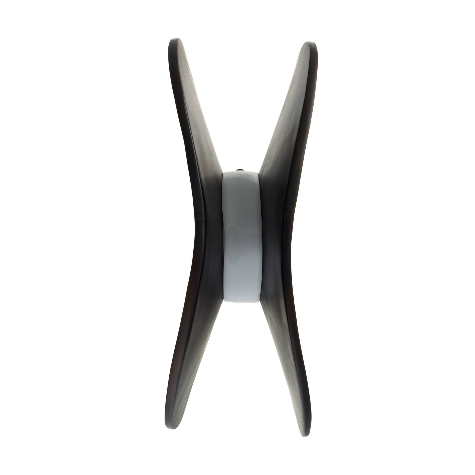 Black and gray spool with a white core on a white background