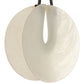 White circular pendant on a white background