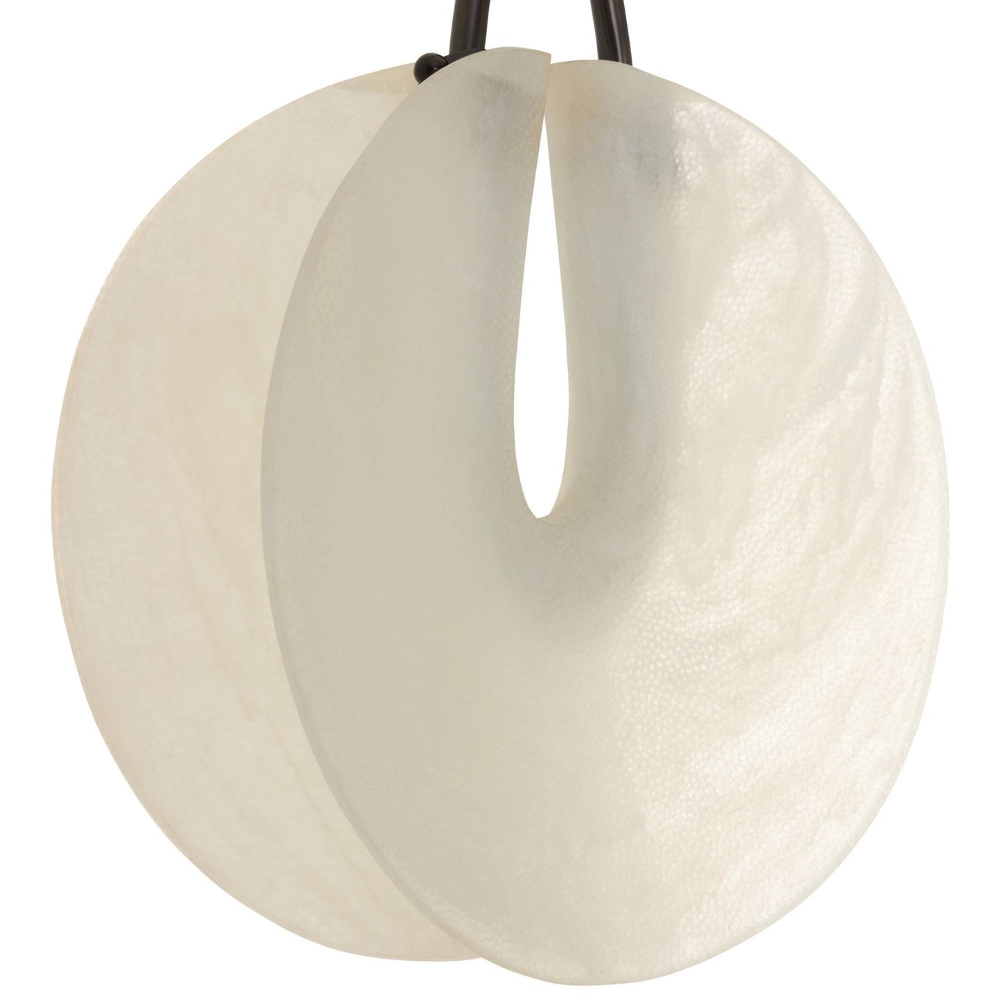 White circular pendant on a white background