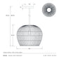 Technical drawing of a Swami Mini Pendant with dimensions and Arteriors branding.