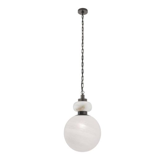 Rosemont Large Pendant Matte Swirled Glass