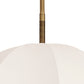 Close-up of a white umbrella with a gold handle on a white background