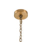 Gold ceiling light fixture with chain on a white background