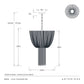 Measurement chart of a chandelier with dimensions labeled, featuring the brand 'Arteriors'.