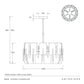 Technical drawing of a chandelier with dimensions and Arteriors branding.