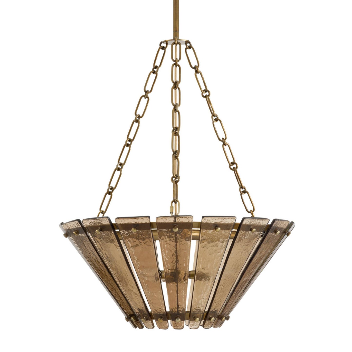 Decora Chandelier Smoke Hammered Glass