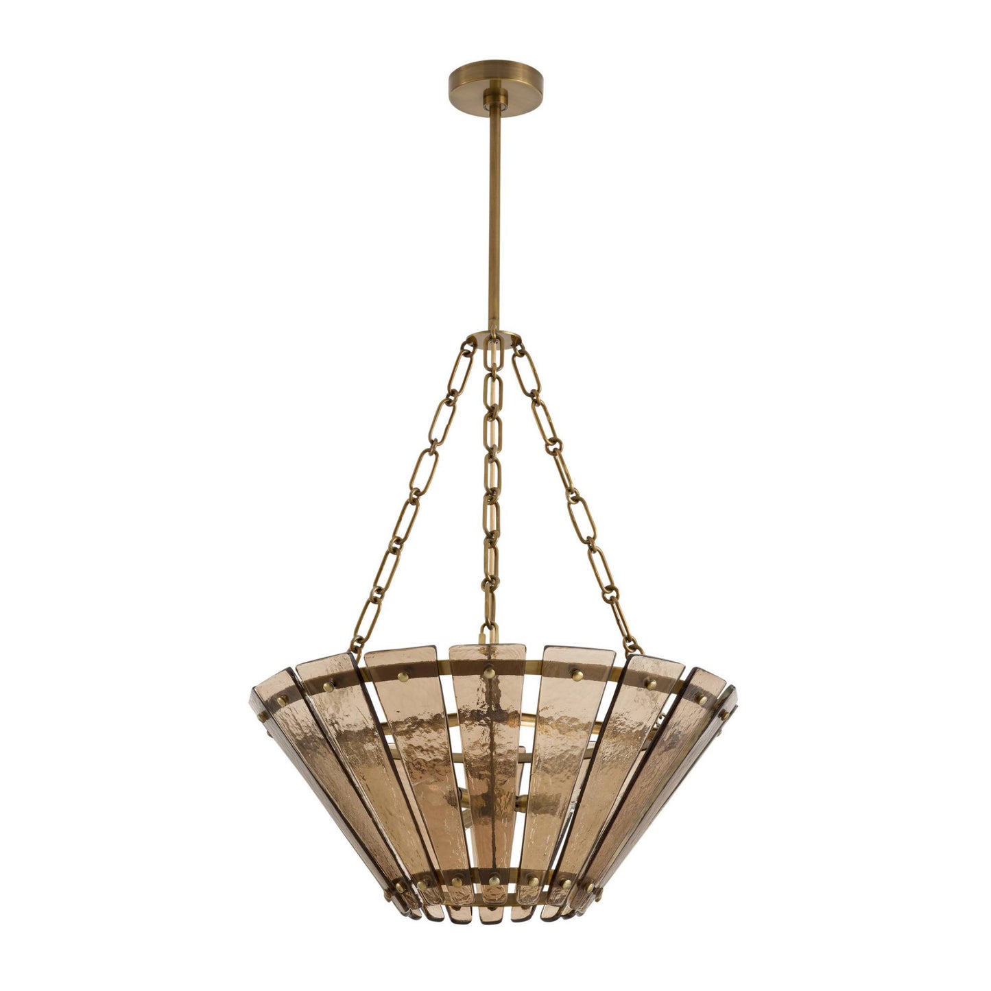 Decora Chandelier Smoke Hammered Glass