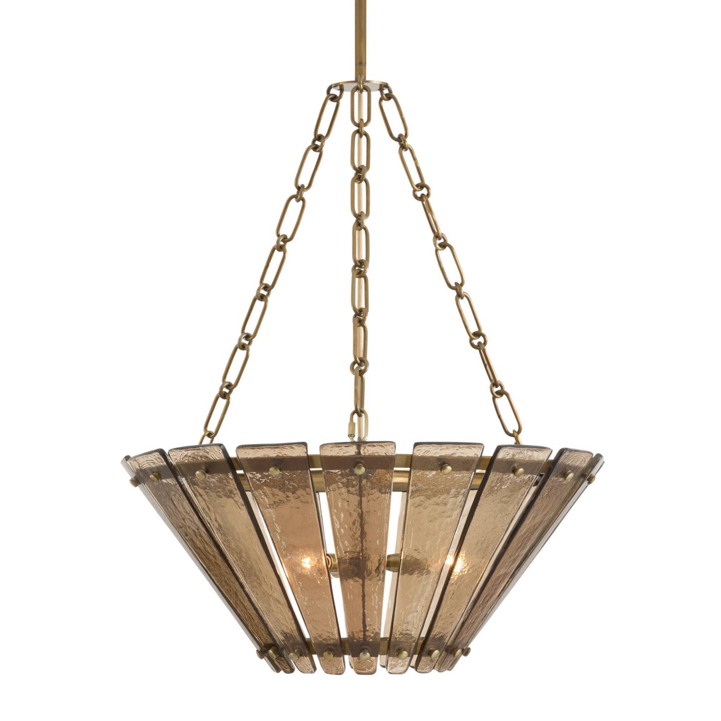 Decora Chandelier Smoke Hammered Glass