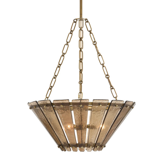 Decora Chandelier Smoke Hammered Glass