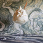 Ice cream dessert in a glass with a marble background