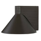 Black outdoor wall light fixture on a white background