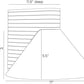 Technical drawing of a cone-shaped object with dimensions labeled