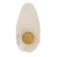 White stone with a gold circular pattern on a white background