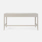 Light gray console table on a white background