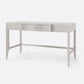 Light gray desk with a drawer on a white background