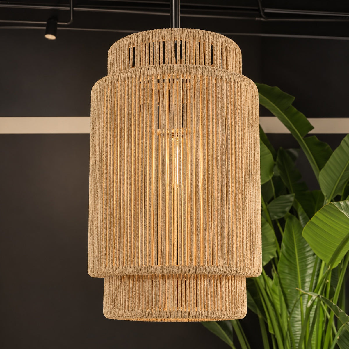 Everly Outdoor Small Pendant Oatmeal Abaca