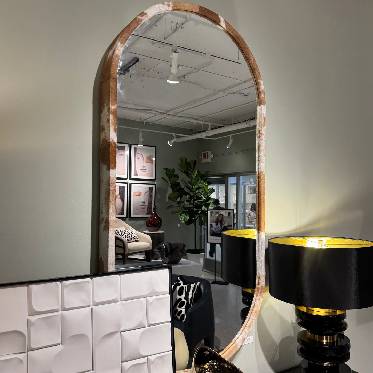 Brindle Mirror Natural Hide