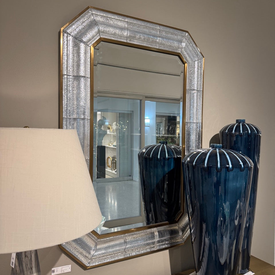 Manhattan Cast Glass Mirror Brushed Brass