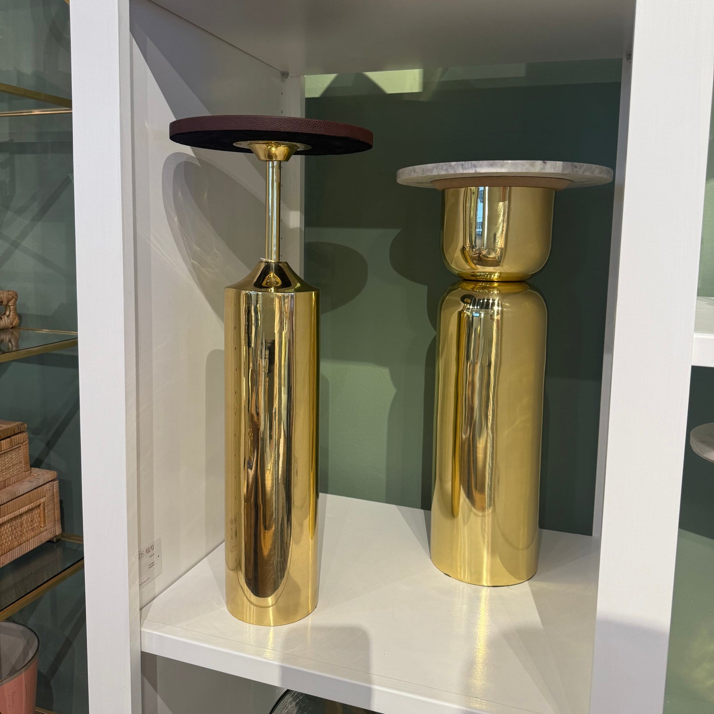 Alina Brass Side Table with Marble