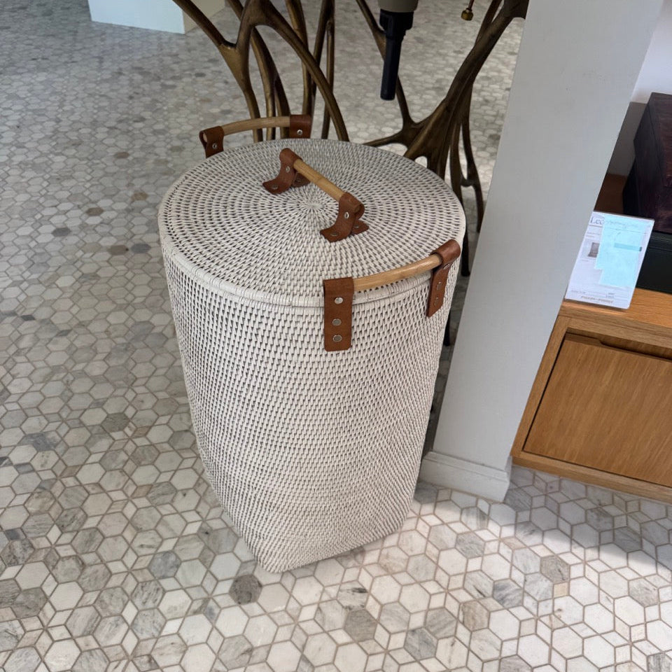 Antalya Basket White Rattan