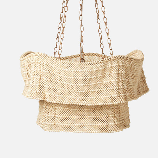 Farryn Chandelier Natural Wood Bead