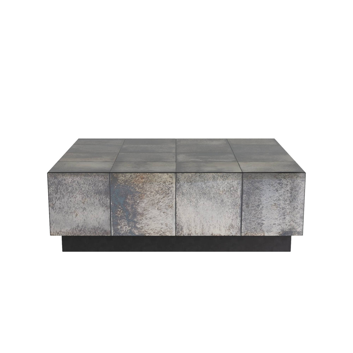 Rectangular stone-patterned coffee table on a white background
