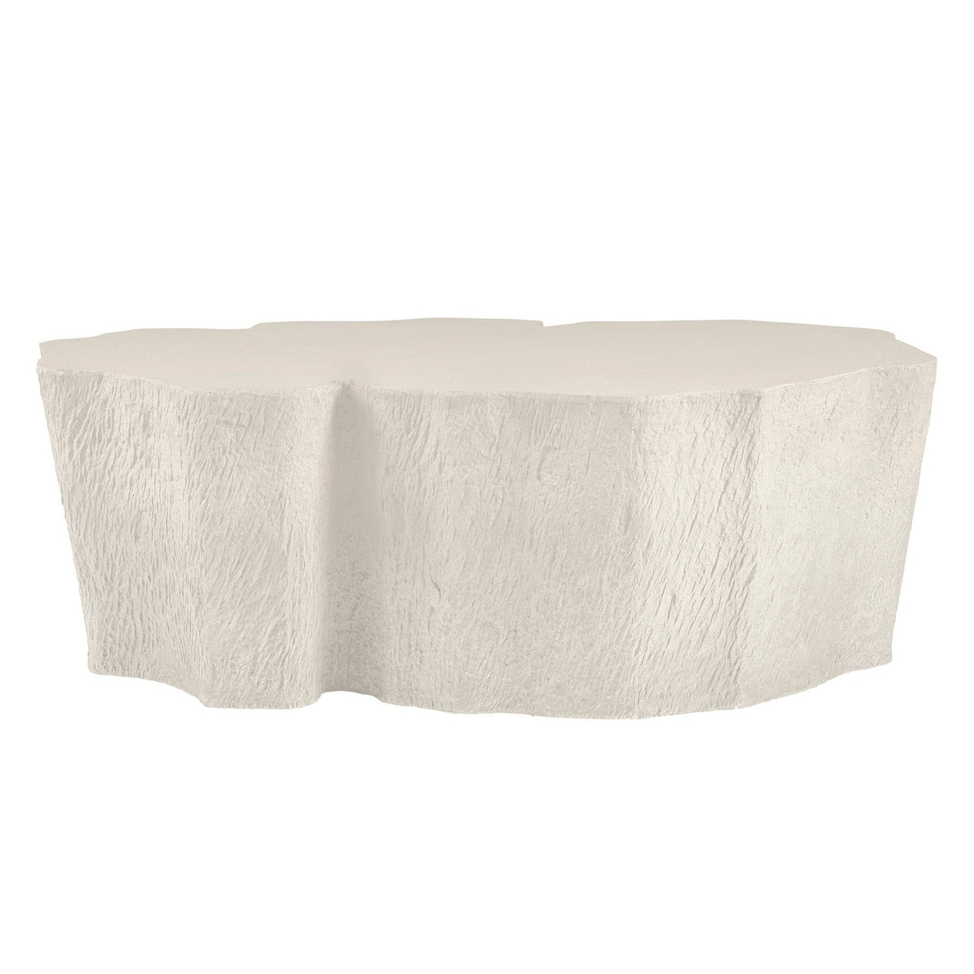 White textured ottoman on a white background
