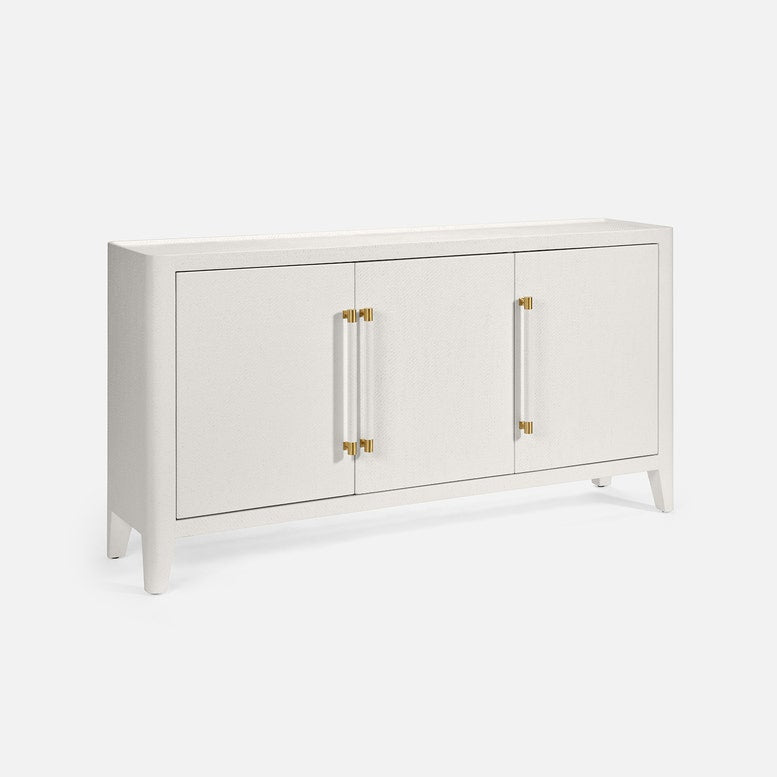 Fergus Buffet White Raffia and Gold