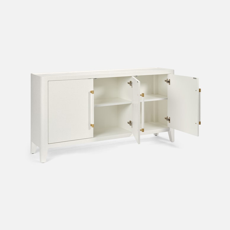 Fergus Buffet White Raffia and Gold