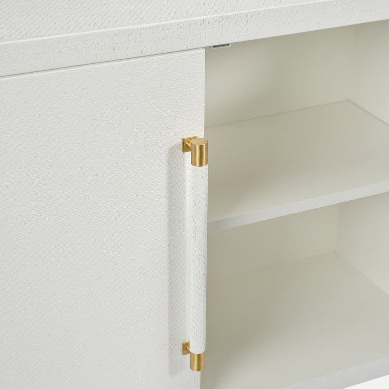 Fergus Buffet White Raffia and Gold