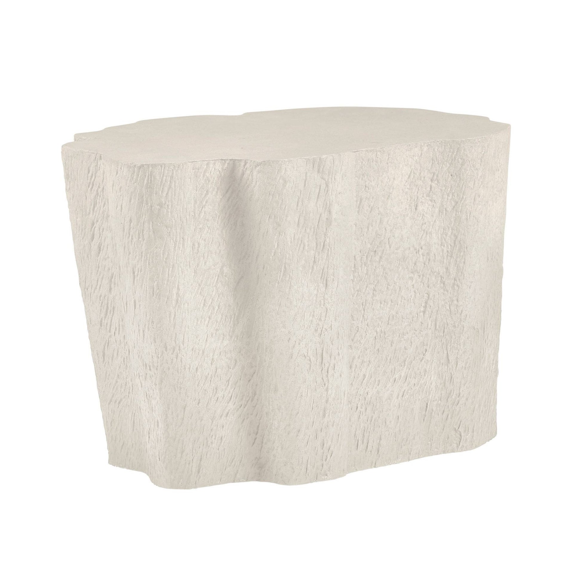 White textured ottoman on a white background