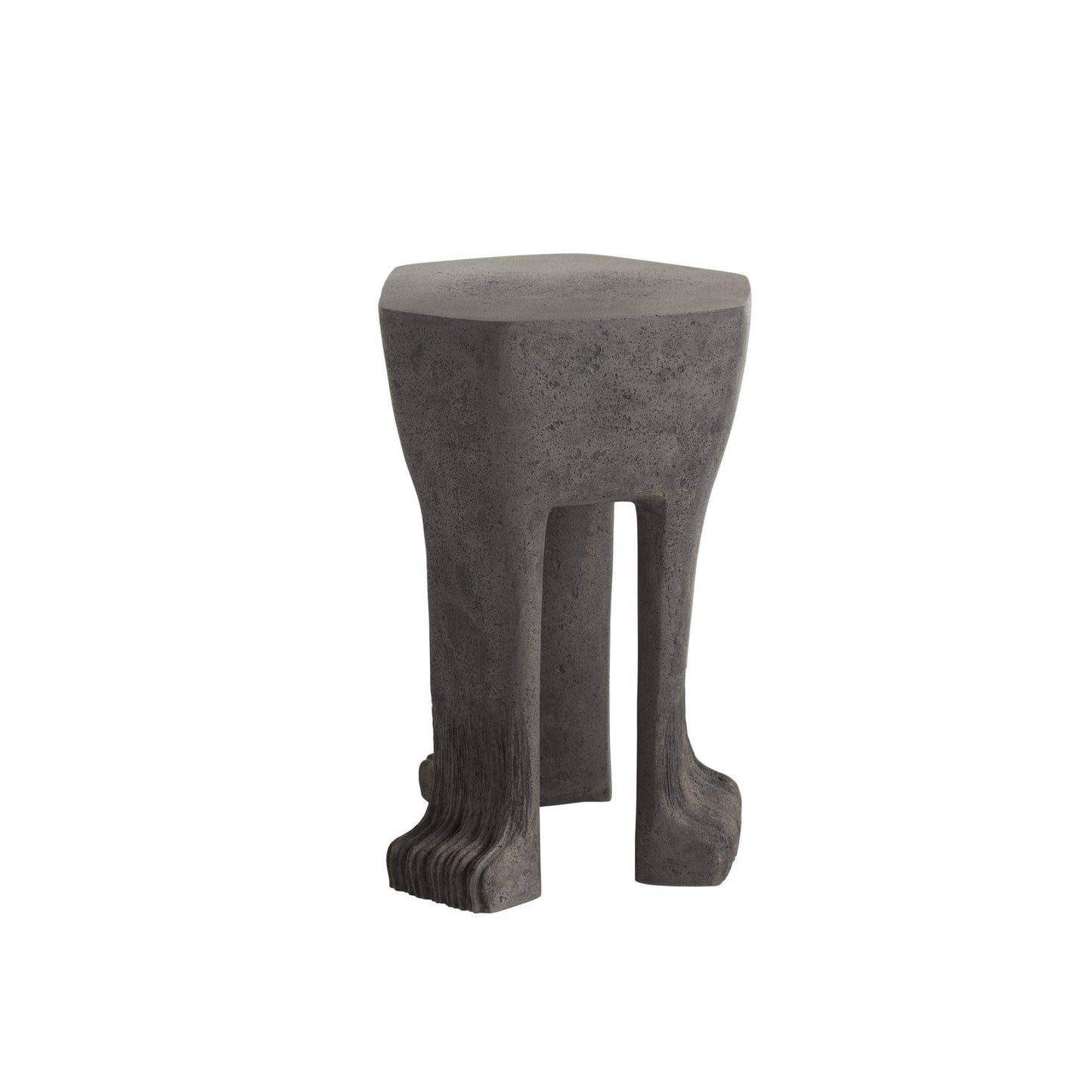 Concrete stool with a unique design on a white background