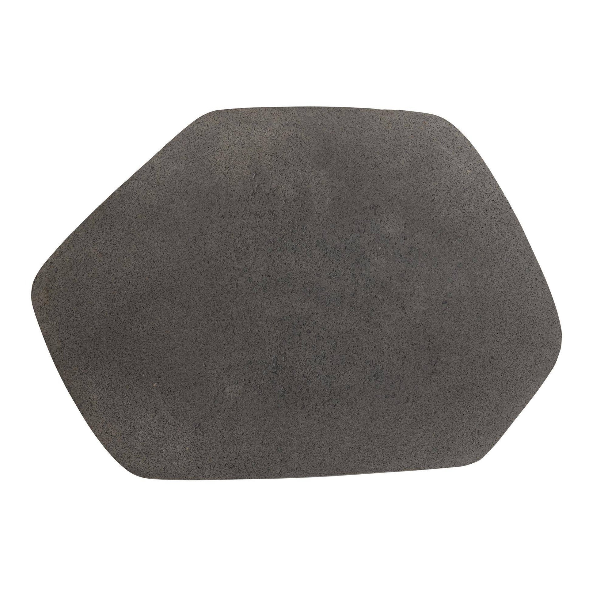 Hexagonal gray stone on a white background