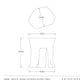 Dimensions of a Brutti Legged Outdoor Accent Table by Arteriors on a white background