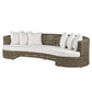 Helene Curved Outdoor Sofa Pearl Boucle