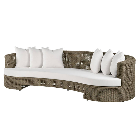 Helene Curved Outdoor Sofa Pearl Boucle
