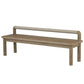 Wooden bench with curved backrest on a white background