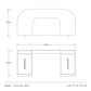 Dimensions of a Coventry desk with Arteriors branding