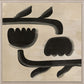 Abstract black shapes on a beige background