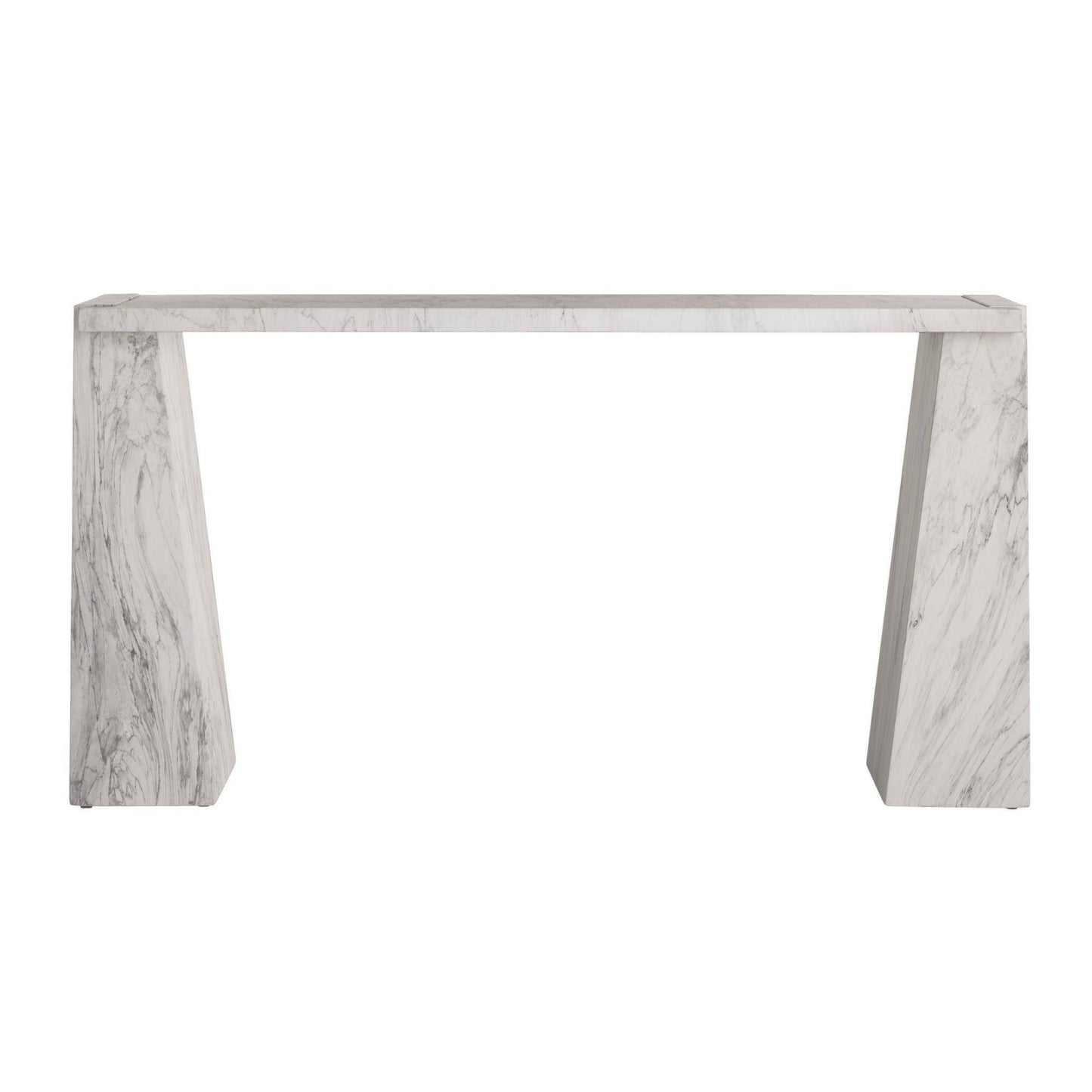 Marble console table on a white background
