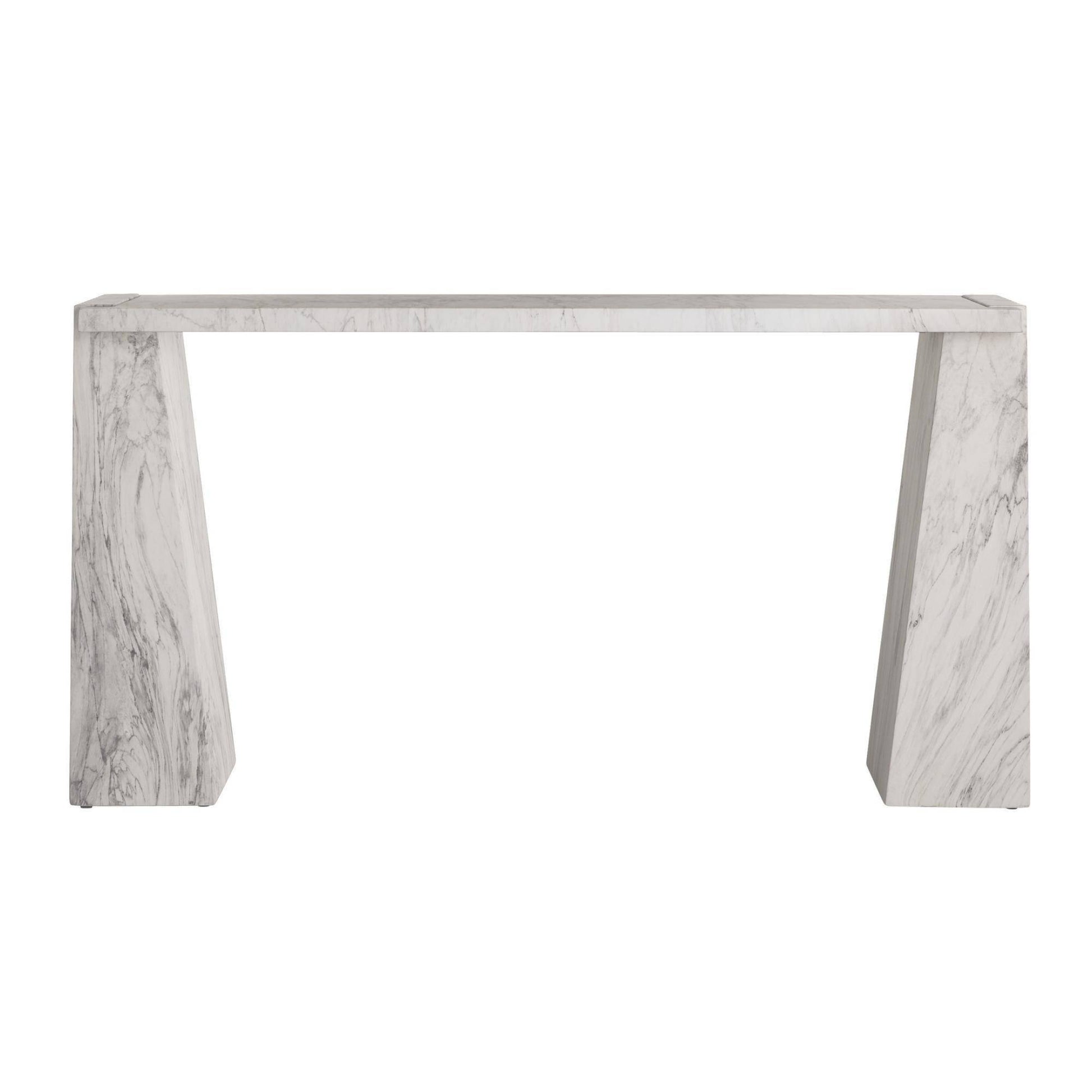 Marble console table on a white background