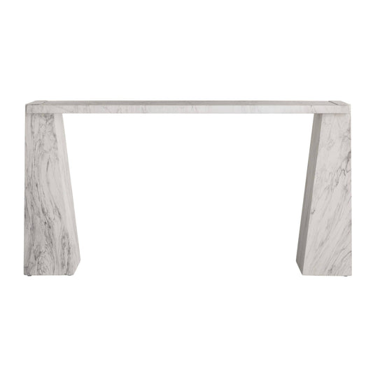 Marble console table on a white background