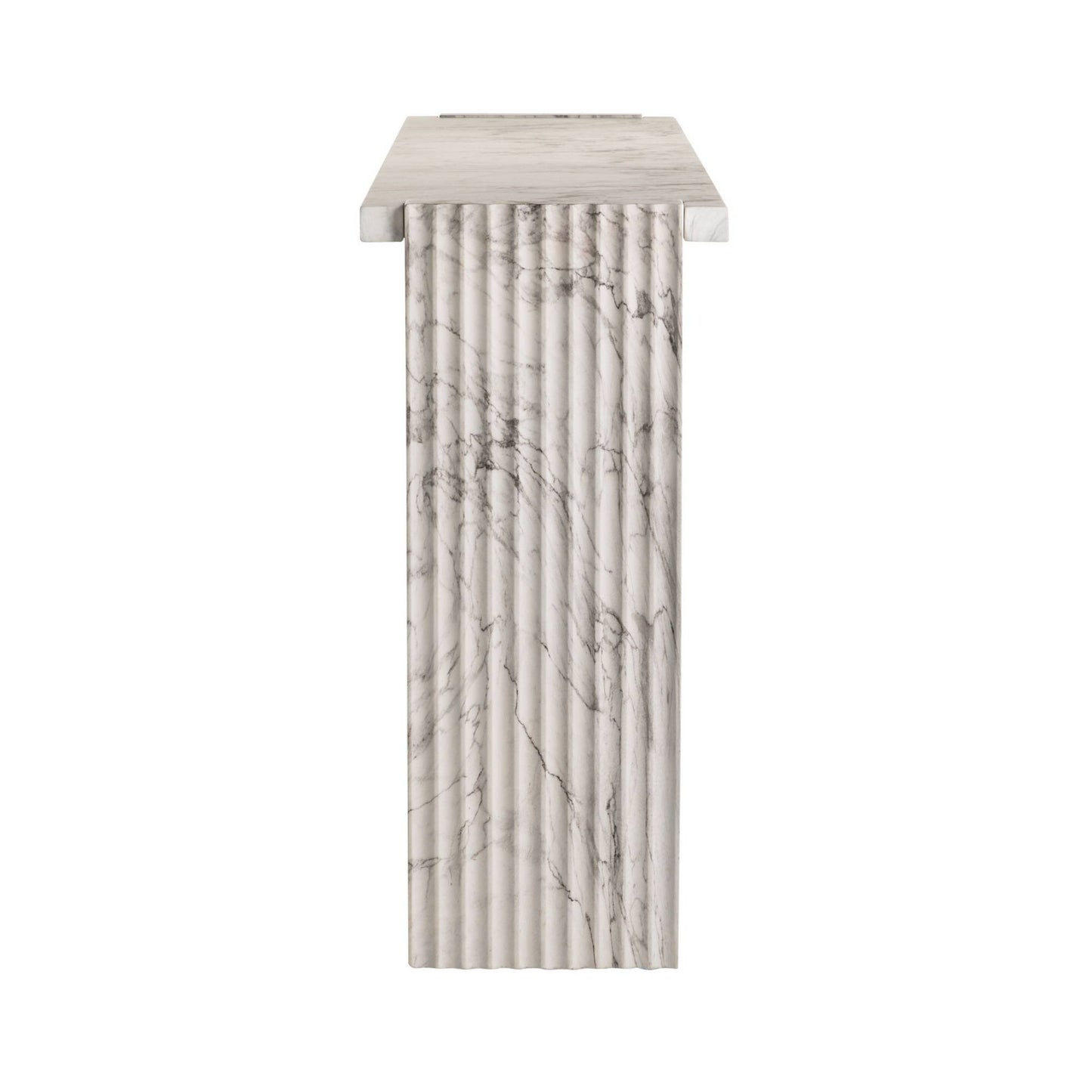 Antonine Console White Faux Marble