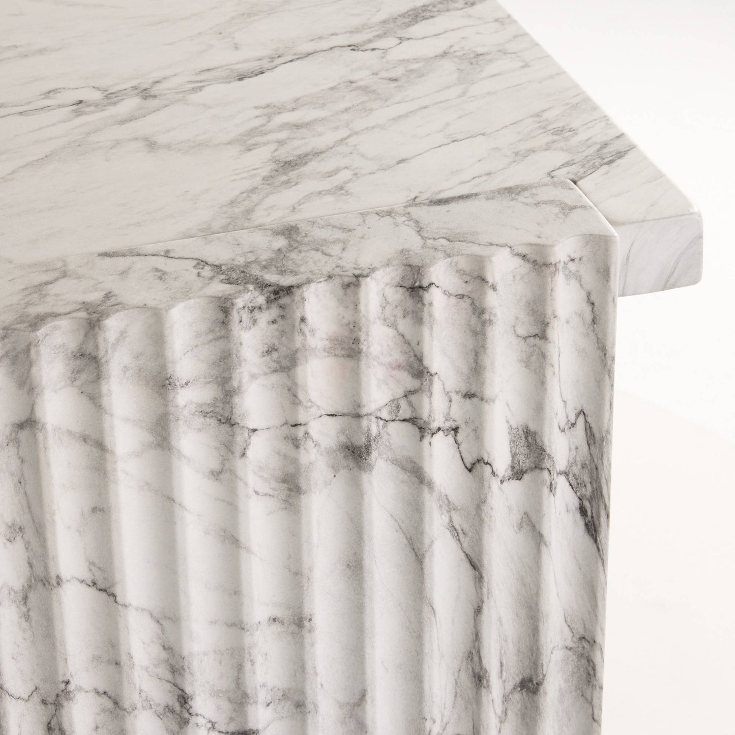 Antonine Console White Faux Marble