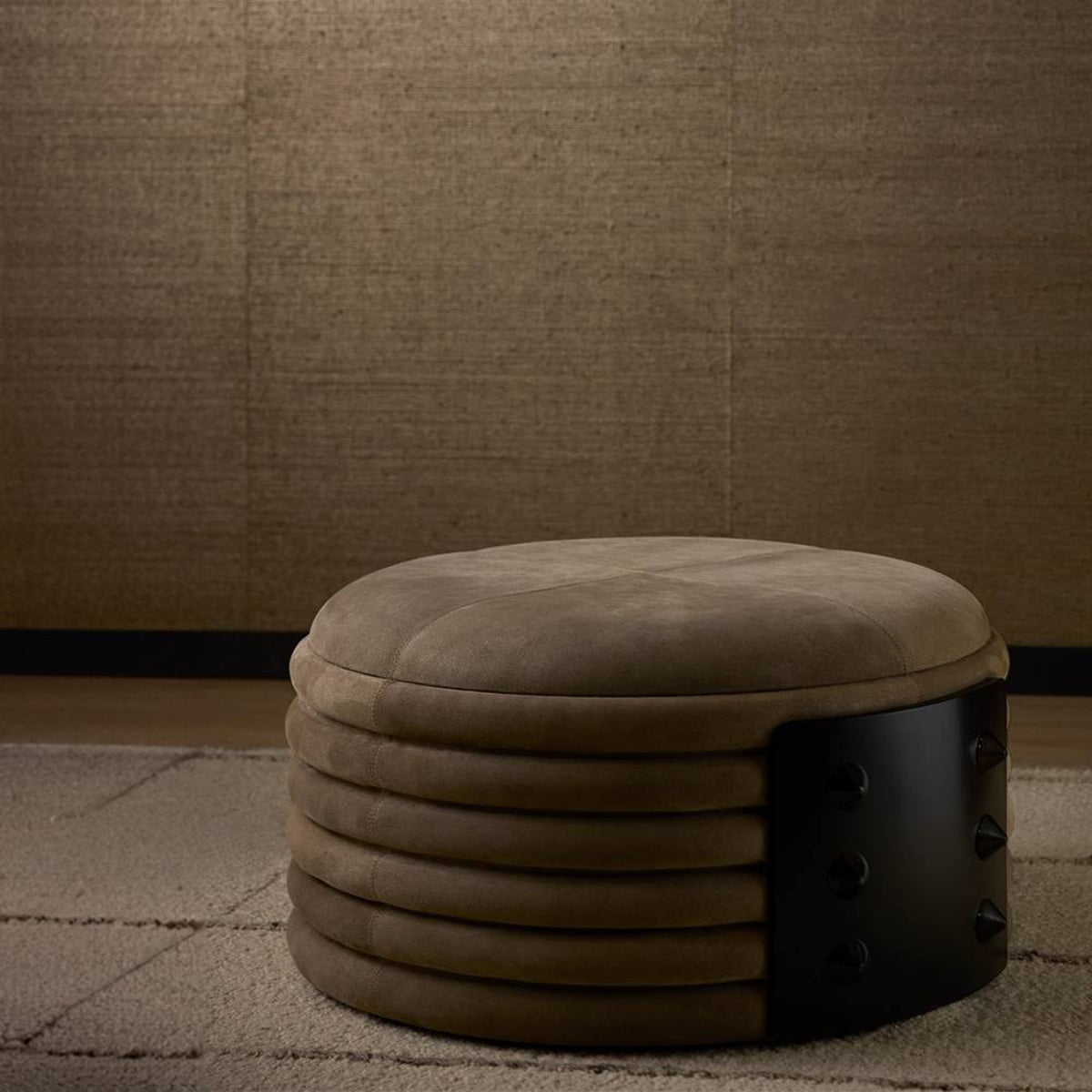 Titus Ottoman Taupe Suede