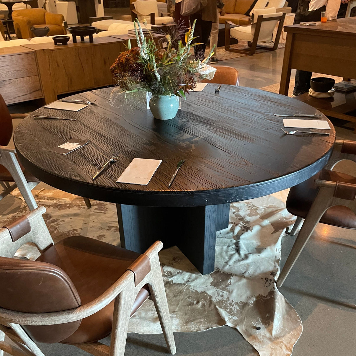 Four Hands Allandale Round Dining Table Black Elm – CLAYTON GRAY HOME